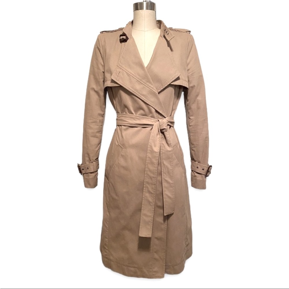 BCBG Max Azria Dietrich Trench Coat Sz XS - Beige